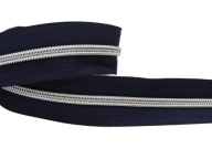 PÁSKA NA Zips Zips 5mm 1m NÁMORNÍCKA MODRÁ/STRIEBORNÁ