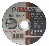 INOX OCEL KOVOVÉ REZNÉ KOTÚČE 125x1,2x22 MARPOL