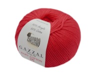 Priadza GAZZAL BABY COTTON '25', farba ČERVENÁ 39