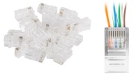 10ks RJ45 cat 5e prechádza cez UTP zástrčku