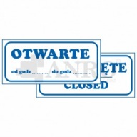 Obojstranná tabuľa OTVORENÉ-ZATVORENÉ 9X24 CM