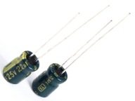KONDENZÁTORY 22uF / 25V 5x7mm 105* NÍZKY ESR 5KS