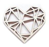 Geometrické srdce Valentínska svadba 3,5x4cm 10 ks
