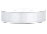 Biela saténová stuha 12 mm x 25 m