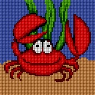 Plátno s potlačou na krížikový steh 15x15 krab