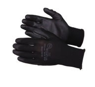 M-Glove čierne PU bezpečnostné rukavice presné uchopenie 8