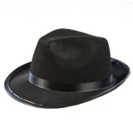 Čierny retro gangsterský klobúk Fedora