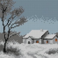 Plátno s tlačeným vzorom pre krížikový steh 11ct 15x15cm zimné (5779)