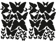Nálepky na stenu BUTTERFLY - 56 ks - čierne