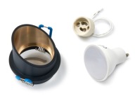 SET ČIERNE HALOGÉNOVÉ SVIETIDLÁ + LED 5W + GU10