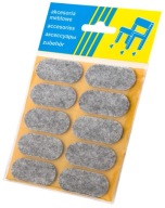 Elipsové plstené podložky 20x44 mm ŠEDÉ 10 ks