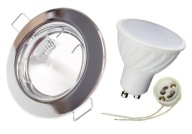 SET PEVNÉHO HALOGENOVÉHO SVETLA CHROM + LED GU10 8W