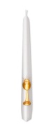 SVIEČKA SVIEČKA S APLIKÁCIOU, BIELA ​​SVIEČKA 21CM