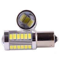 P21W 33 SMD 5630 + LED šošovka BA15S studená 12V
