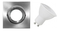 HALOGÉNOVÁ LAMPA, STRIEBORNÁ LEŠTENÁ + LED 1W