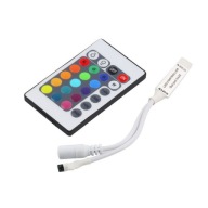 RGB IR ovládač/ovládač + diaľkové ovládanie na 24 RGB LED pásikov