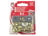 Nerezové očká 5,5 mm s mini lisom, 20 kusov, zlaté