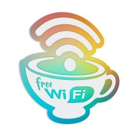 Bezplatné Wi-Fi - Bezplatné Wi-Fi - nálepka 20,5 x 20