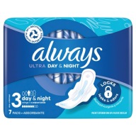 Hygienické vložky Always Ultra Day&Night s krídelkami, 7 ks.