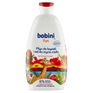 Global Bobini Fun Bath tekutý a telový gél na umývanie 500 ml Jahoda