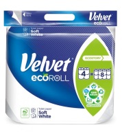 Velvet EcoROLL Gently White toaletný papier 4 rolky