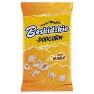 Beskidzkie Popcorn s príchuťou masla na prípravu v mikrovlnnej rúre 90g Aksam