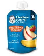 Gerber Mousse Dezert Jablko Banán Jahoda po 6 mesiacoch 80 g