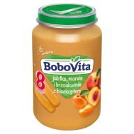 BOBOVITA DEZERTNÉ JABLKÁ, MARHULE, BROSKYNE S PIŠKÓTOU 8 ​​M 190 G