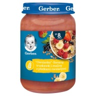 GERBER Ovsené vločky banán, jahoda, maliny, ovsené vločky 190g