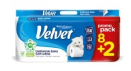 Velvet Gently White toaletný papier 8+2 ks 3 vrstvy. celulóza