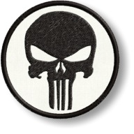 PUNISHER Thermo vyšívaná nášivka 60 mm
