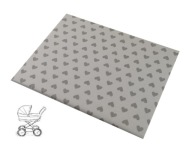 OLKA Prestieradlo do kočíka JERSEY DRUK 35x75 srdce