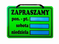 Otváracie hodiny informačná tabuľa 21x15 cm
