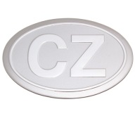 HLINÍKOVÝ ZNAK ČESKÁ REPUBLIKA CZ CHROME 3D NÁLEPKA