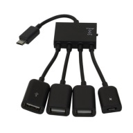 Micro USB hub 3 USB 2.0 porty 1 MicroUSB Napájanie