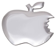 HLINÍKOVÝ ZNAK 3D NÁLEPKA APPLE CHROME