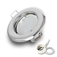 Zápustné halogénové svetlo CHROME + žiarovka. LED GU10 7W