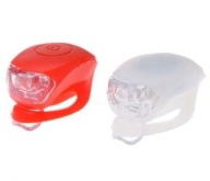 Sada LED PREDNÁ + ZADNÁ BICYKELOVÁ LAMPA. SILIKÓN CR2032