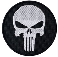 PATCH vyšívaný PUNISHER výšivka VELCRO lebka 8 cm