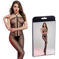 Body-objímajúce bodystocking s otvorom v rozkroku