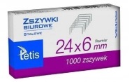 Kancelárske sponky 24/6 1000 kusov TETIS GZ101-A