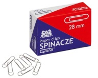 Okrúhle kancelárske spony 28 mm na papier, strieborná Grand, 100 ks.