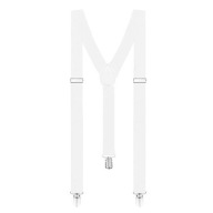 Pánske traky k EMO dámskym nohaviciam, UNISEX slim, 1,5 cm, nastaviteľné, BIELE
