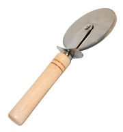 KOLESO NA PIZZU S DREVENOU RÚKŤOU Nôž Nôž OCEĽOVÝ KRAJÁČ 19cm