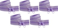 Špirálový zips 5 mm zips SVETLO FIALOVÝ 5 metrov + 10 zipsov