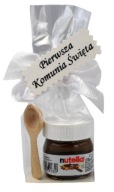 Nutella Mini Cream ďakovný darček pre hostí darček SVÄTÉ PRIJÍMANIE