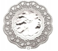 Obrúsok 4ks, prelamovaný strieborný, SVADOBNÝ, prijímanie, 36CM