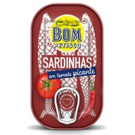 Pikantné sardinky v paradajkách 120g Bom Petisco