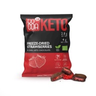 JAHODY V HORKEJ ČOKOLÁDE BEZ PRIDANÉHO CUKRU KETO BIO 40 g - KAKAOVÉ