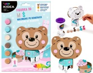 3D figúrka maľovať číslami BEAR Kidea (F3DMNMKA)